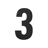 Intersteel Zwart huisnummer 3 - XL 300mm