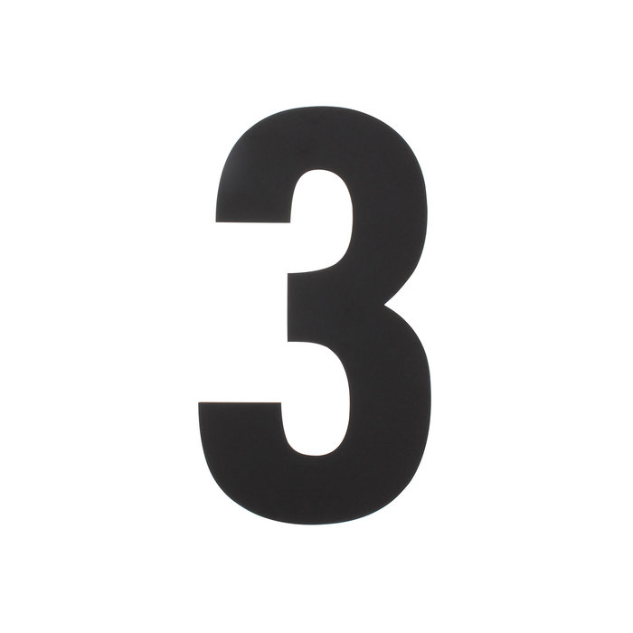 Intersteel Mat zwart RVS huisnummer 3 met een hoogte van 300mm