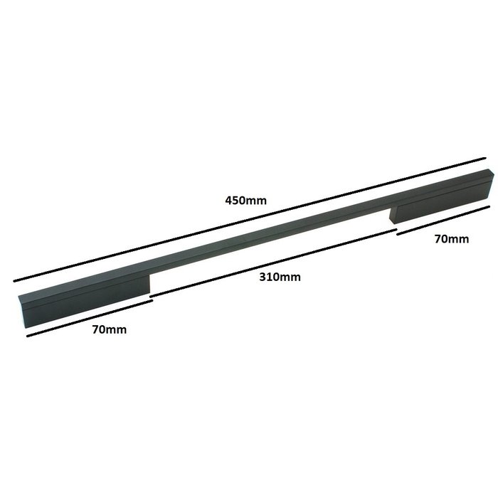 Meubelgreep Pont 450 mm mat zwart