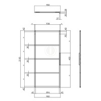 DIY SCHIEBETÜR CUBO BLACK INCL. MAT GLASS 2150X980X28MM + SCHWARZES GRUNDFEDERUNGSSYSTEM