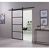 Intersteel Intersteel DIY-schuifdeur Cubo zwart incl. transparant glas 2150x980x28mm + zwart ophangsysteem Basic