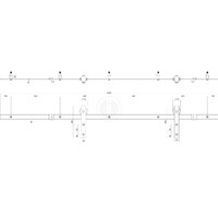 DIY-SCHUIFDEUR CUBO ZWART INCL. MAT GLAS 2350X980X28MM + ZWART OPHANGSYSTEEM BASIC