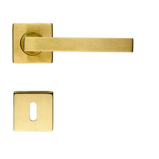 Poignée de porte d'intérieur en laiton - Béquille LUXURY 2 en or satiné
