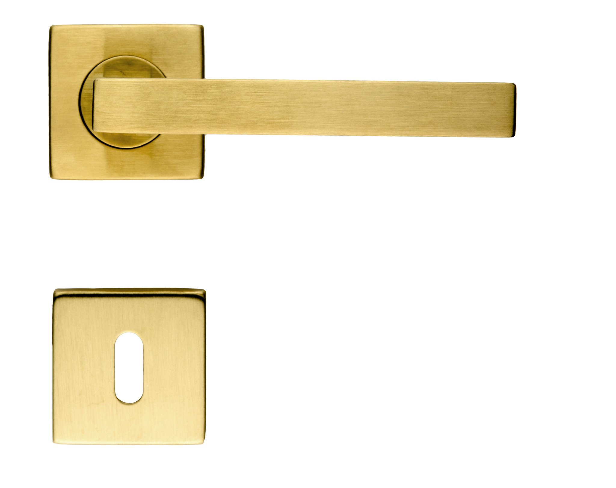 HDD Door handles Kubic Shape matt copper with key plates