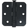 In-Door Zwarte kogelscharnier afgerond 76x76x2.5mm RVS + schroeven