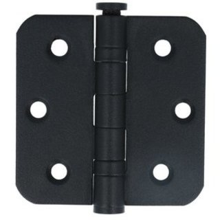 In-Door Charnière boule noire arrondie 76x76x2.5mm inox + vis