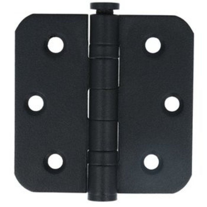 In-Door Rotule noire arrondie 76x76x2.5mm peinture texturée inox