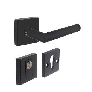 Intersteel Set rear door fitting square SKG*** with core pull protection stainless steel black