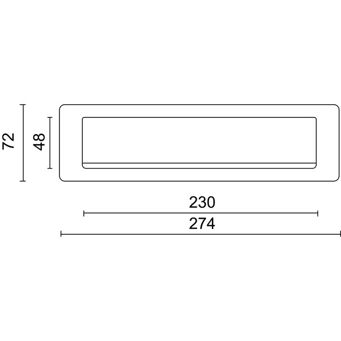 HDD Briefkastenklappe altes Silber 274x72mm