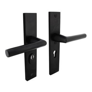 Intersteel SKG3 safety shields rectangular sprung handle/handle profile cylinder hole 55mm with core pull protection aluminum black