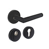 Intersteel Set of round rear door fittings, SKG3 security roses stainless steel matt black with PZ