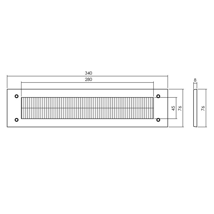 Intersteel Complete front door set with SKG*** security fitting square stainless steel