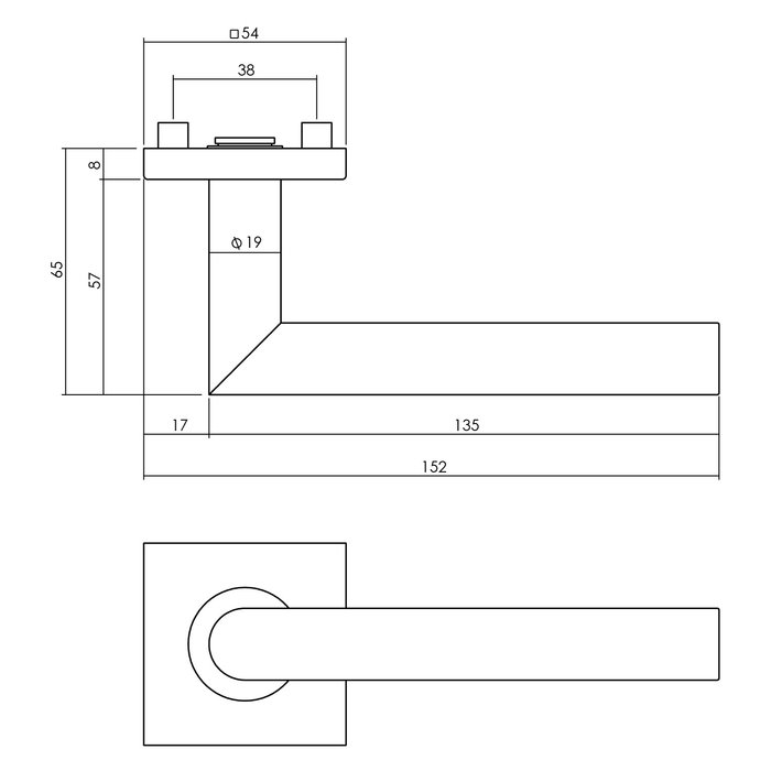 Intersteel Complete voordeurset met SKG*** veiligheidsbeslag vierkant RVS