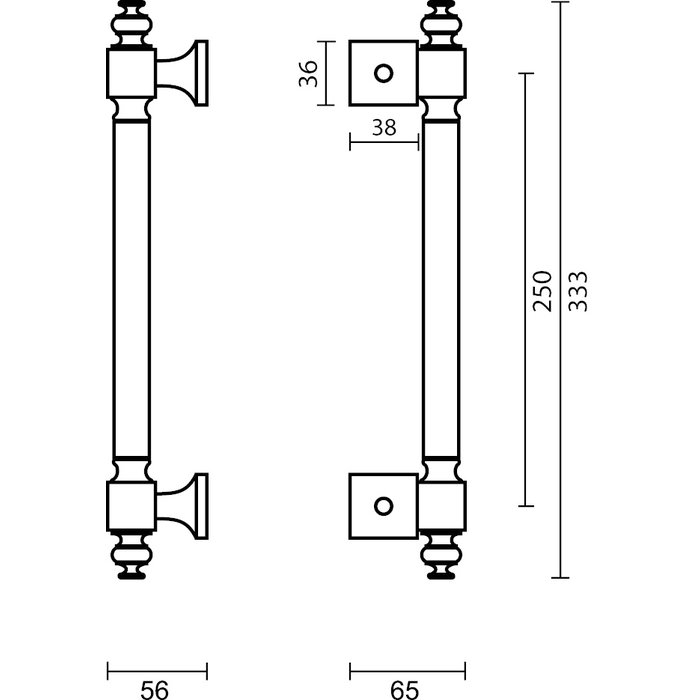 HDD Black door handle 40 - continuous installation