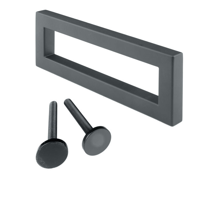 HDD Black door handle "Qube" 56/140 - continuous mounting