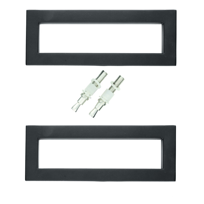 HDD Zwarte deurgreep "Qube" 65/140 paar voor glazen deuren