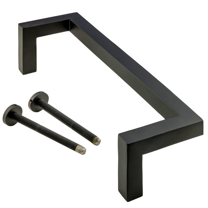 HDD Poignée de porte noire « Carrée » D 20/300 mm - montage continu