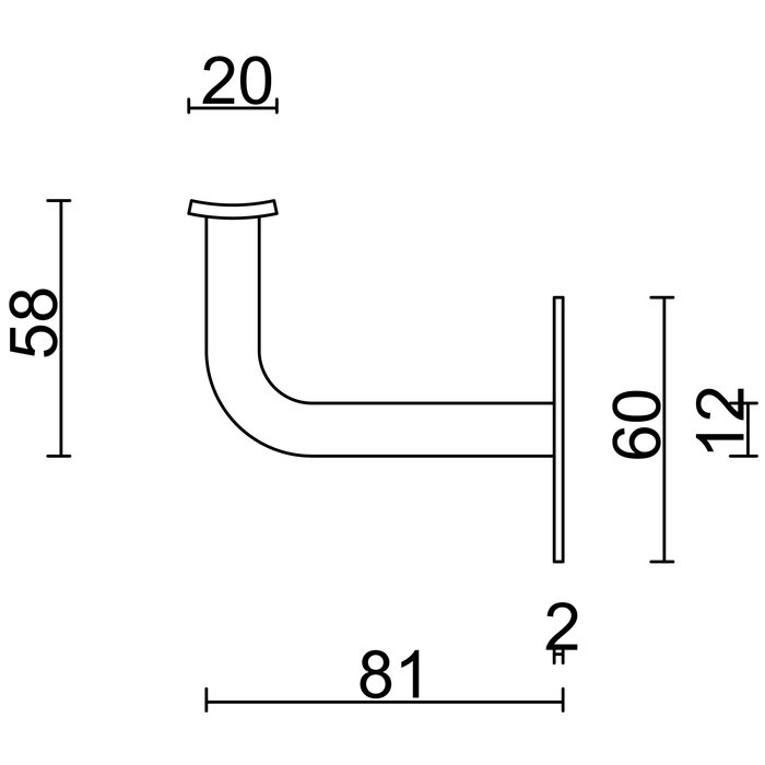 HDD Trapleuninghouder rond RVS