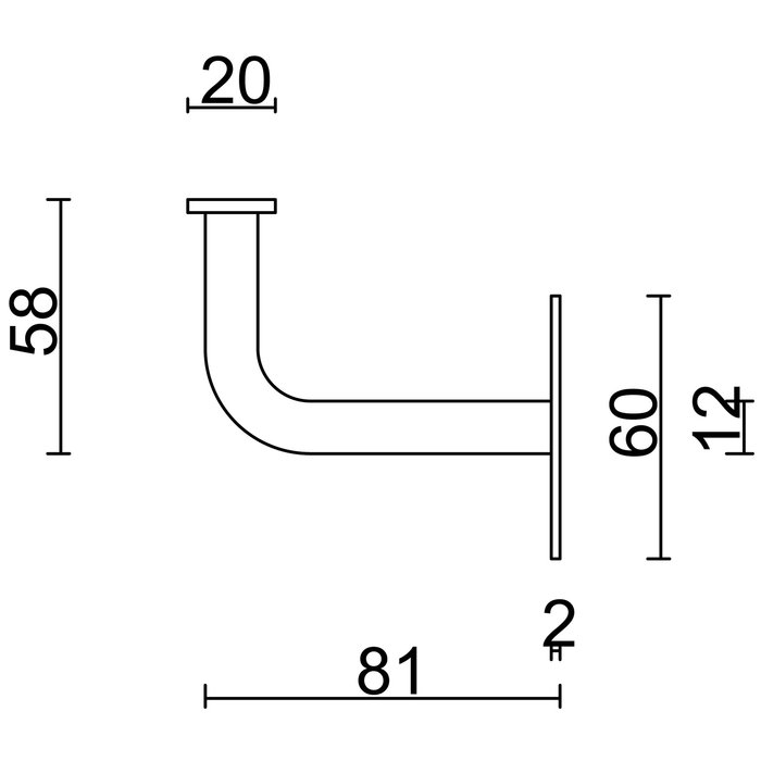 HDD Handlaufhalter flach weiß