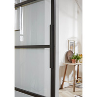 DIY sliding door cubo black incl. transparent glass 235x980x28mm with black suspension system basic top