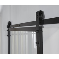 DIY sliding door cubo black incl. transparent glass 235x980x28mm with black suspension system basic top