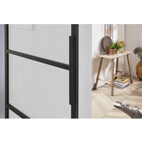DIY SLIDING DOOR CUBO BLACK INCL. MATT GLASS 2150X980X28MM + BLACK SUSPENSION SYSTEM BASIC