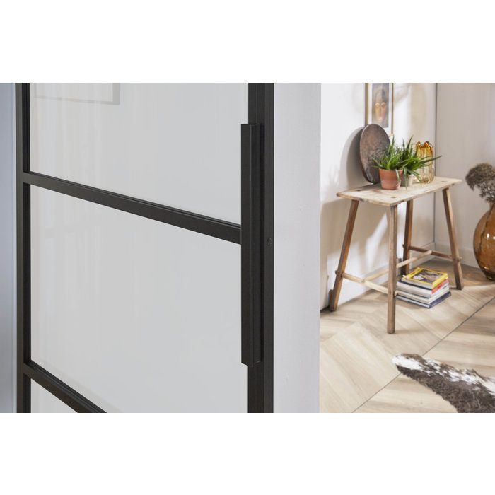 Intersteel Intersteel DIY porte coulissante Cubo noir avec verre dépoli 2150x980x28mm avec système de suspension noir Basic