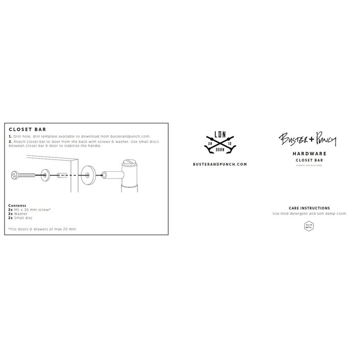 Buster+Punch Closet bar van Buster en Punch - totale lengte 760 mm - Smoked Brons