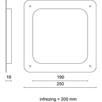 VIERKANTE PATRIJSPOORT 200MM RVS MET PATENTVIJZEN