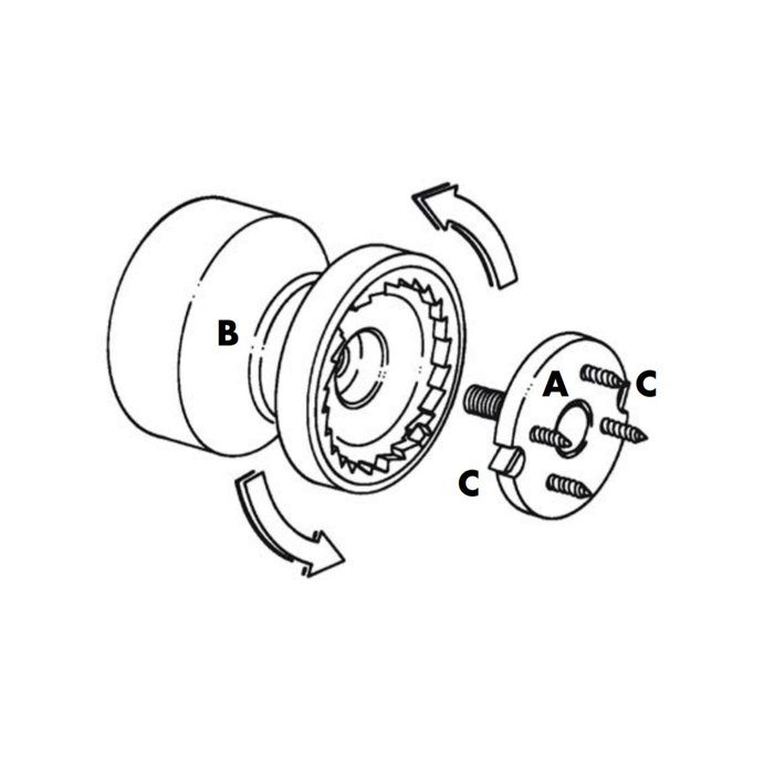 Saguatti Bouton de porte avant rond plat Ø70mm avec fixation unilatérale aluminium noir