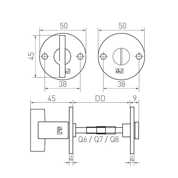Dauby Set toilet WC 50F aged iron-black (VO)