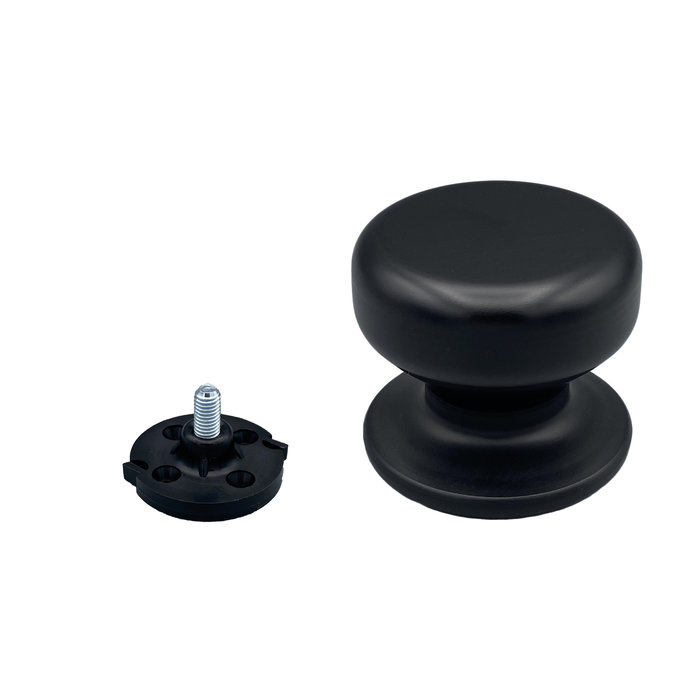 Saguatti Bouton de porte avant rond plat Ø70mm avec fixation unilatérale aluminium noir