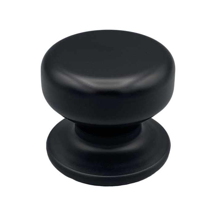 Saguatti Round front door knob flat Ø70mm with one-sided mounting aluminum black