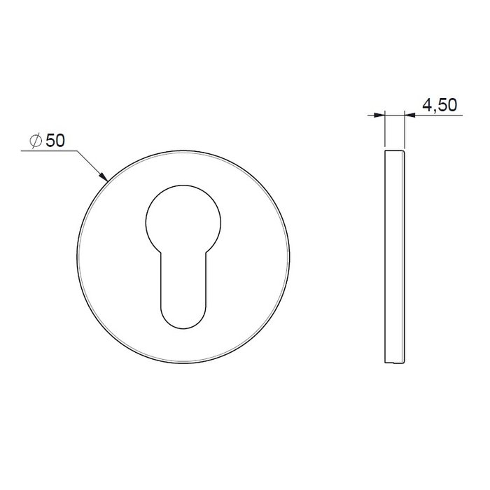 DnD Cylinder plates for door handle Timeless white
