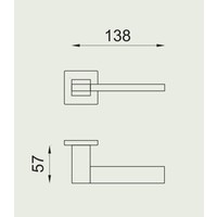 Gepolijste Chrome deurkruk 'Change02 + ins14' met bijhorende sleutelplaatjes