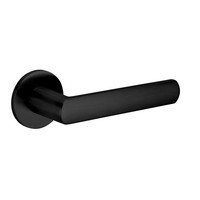 DND door handle 'Luce 4mm' black on round sprung rosette of 4mm