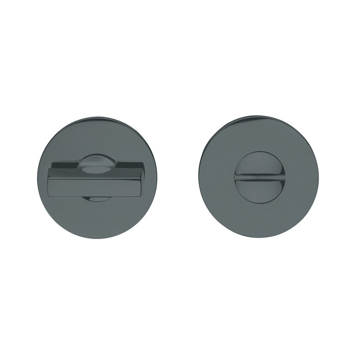 DnD Zwart wc garnituur rond voor deurkruk 'Luce 4mm'