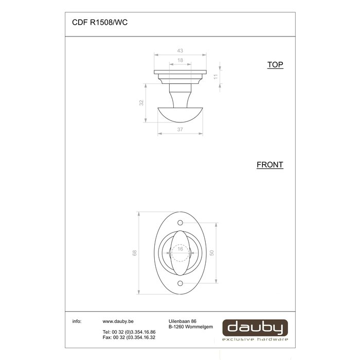 Dauby set de toilette WC-BT294/R1508 noir (N)