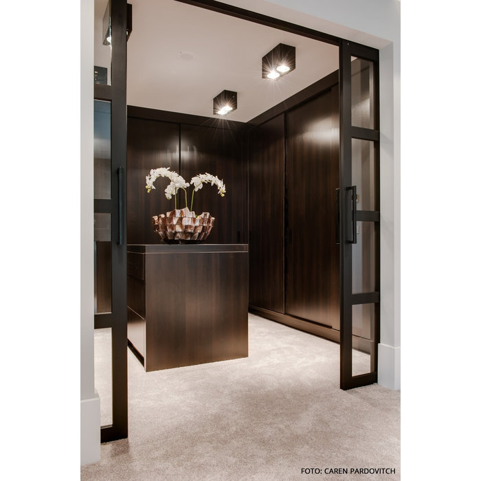 Dauby Poignée de porte fer vieilli U 75/350/378 noire - fixation traversante