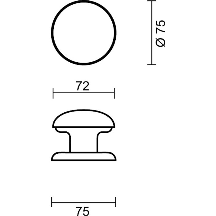 HDD Black fixed button 'Top 805' one-sided mounting