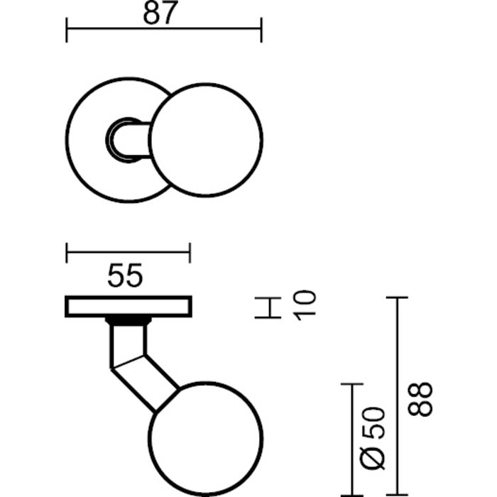 HDD Bouton noir 'Top BS 50' noir