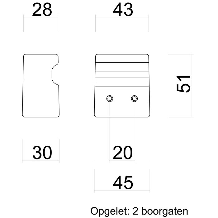 HDD Zwarte deurknop 'Top X-treme' paar glas