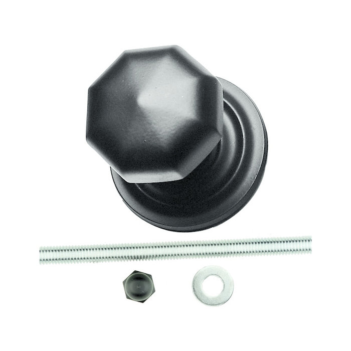 HDD Black button 'Top 804' matt black through-and-through fastening