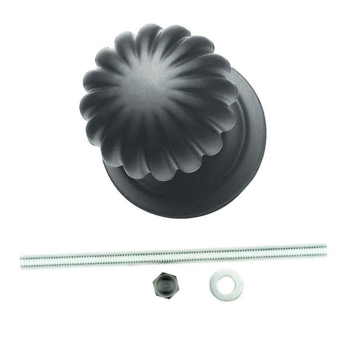 HDD Bouton noir 'Top Mandarin' fermeture passe-partout noir mat