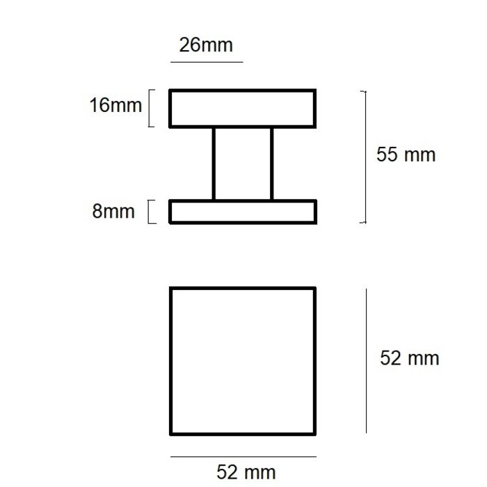 HDD Fixed doorknob 'Top Carre' on rosas white