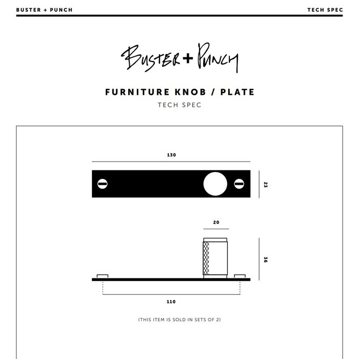 Buster+Punch FURNITURE KNOBS / PLATE / BLACK / BUSTER+PUNCH