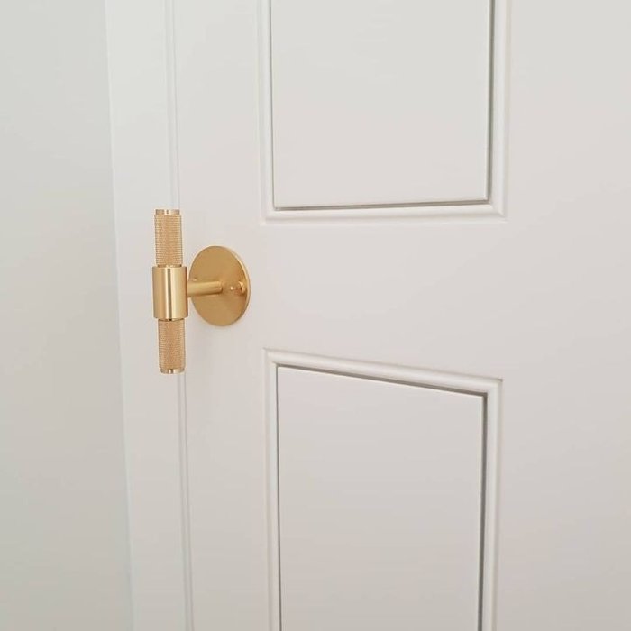 Buster+Punch Furniture handle T-BAR large rosette BUSTER & PUNCH brass
