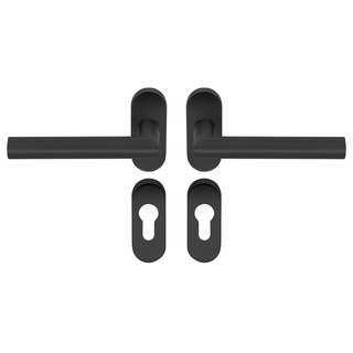 Artitec Door handle TIPO black oval rosette with PZ