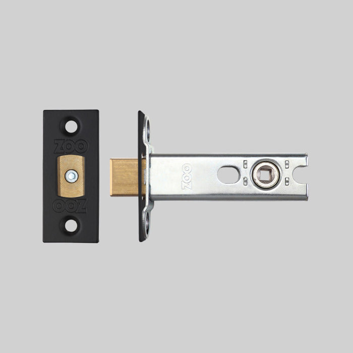 Buster+Punch Black toilet lock with front plate 25x60mm - mandrel 57mm - pin hole 5x5mm