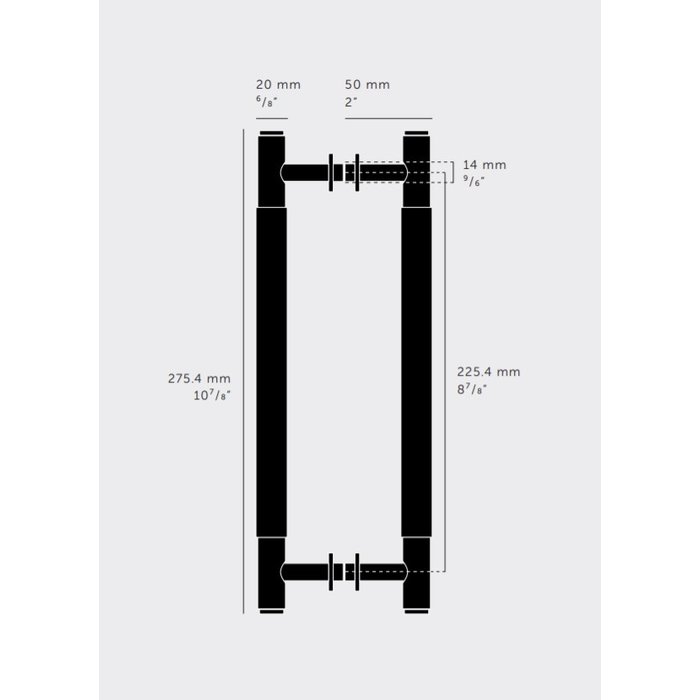 Buster+Punch Poignée de porte double noire de Buster&Punch 275 mm